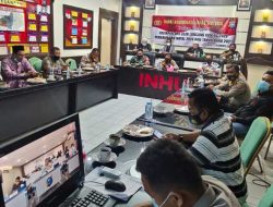 Polres Inhu Zoom Meeting Operasi Lilin 2020 dengan Kapolda Riau