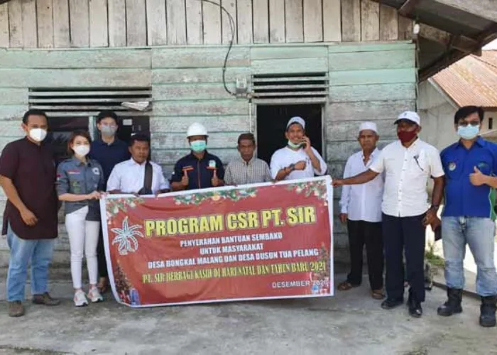 PT SIR Salurkan Bantuan ke Desa Dusun Tua Pelang dan Bongkal Malang Inhu
