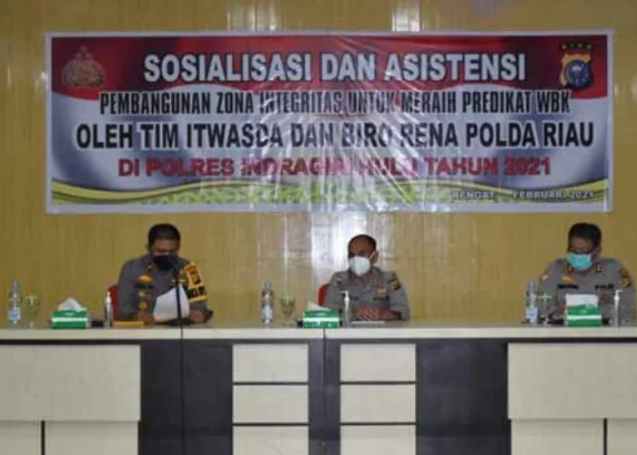 Itwasda dan Biro Rena Polda Riau Sosialisasikan Pembangunan Zona Integritas ke Polres Inhu