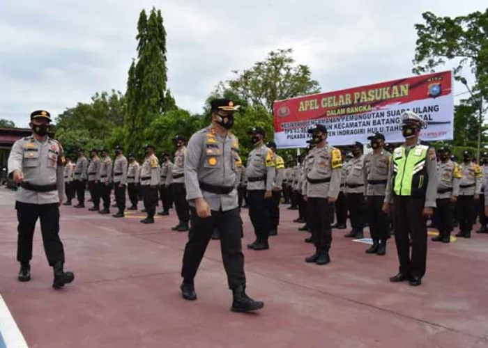 Jelang Pemilihan Suara Ulang, Polres Inhu Gelar Pasukan Pengamanan