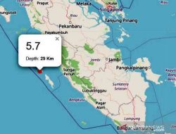 Mentawai Diguncang Gempa Magnitudo 5,7, Getaran Terasa ke Pariaman, Padang dan Bukittinggi