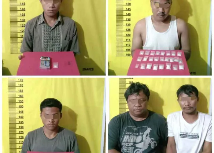 Hitungan Jam, Unit Reskrim Polsek Pasir Penyu Inhu Ringkus Lima Pengedar Sabu