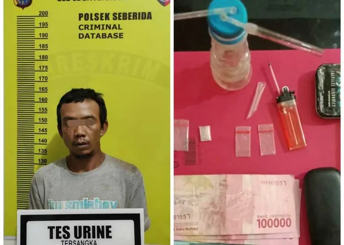 Tunggu Pelanggan, Gundul Ditangkap Unit Reskrim Polsek Seberida Bersama Narkoba