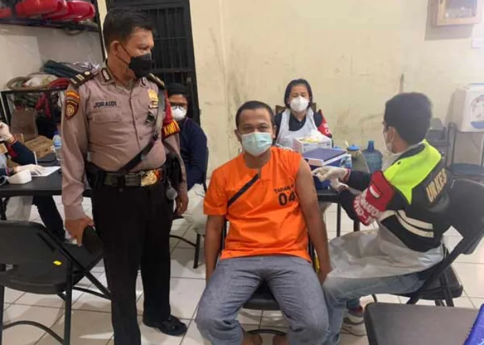 168 Tahanan Polres Inhu Disuntik Vaksin Covid 19 Dosis Satu