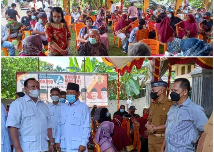 Tingginya Antusiasme Warga Inhu Ikuti Vaksinasi Massal di Rumah Aspirasi Suwardi Ritonga