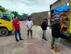 Tim Gabungan Polres Inhu dan Polhut Amankan Truk Berisi Kayu Diduga Hasil Perambahan TNBT