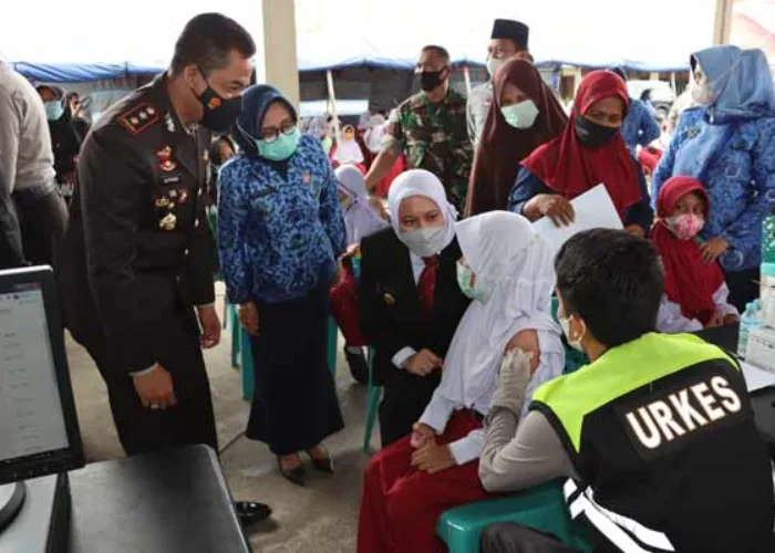 Polres Inhu Launching Vaksinasi Merdeka Untuk Anak SD