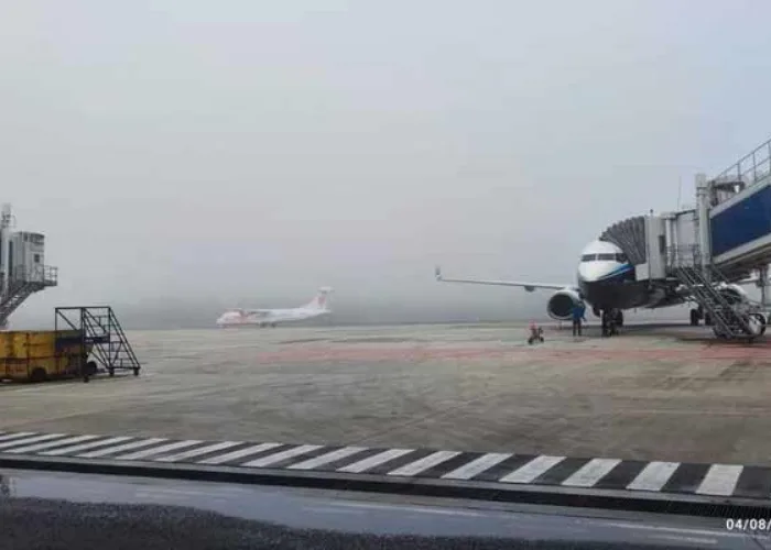 Asap Karhutla Ganggu Penerbangan di Bandara Pekanbaru