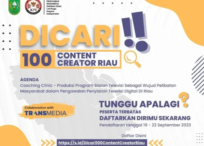 KPID Riau Mencari 100 Konten Kreator, Segera Daftar!
