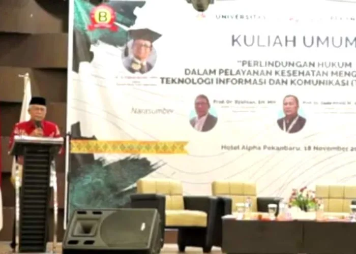 Ratusan Mahasiswa Universitas Hang Tuah Pekanbaru Kuliah Umum Hukum dan Teknologi Kesehatan