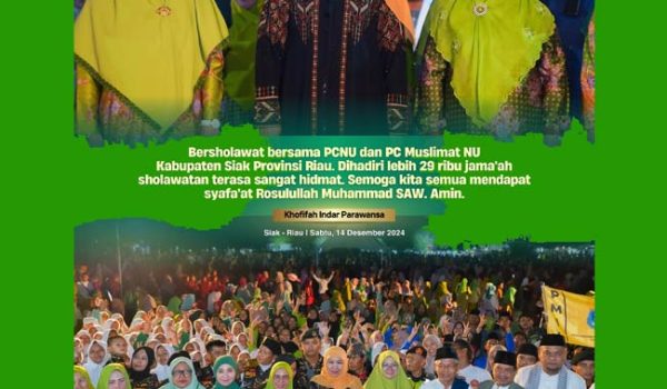 Saat Khofifah dan Afni Shalawatan Bersama Ribuan Warga Siak
