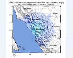 Gempa M 4,8 Guncang Padang Panjang