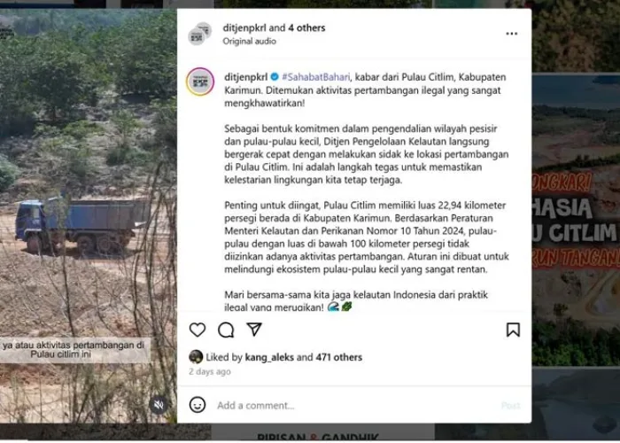 Tambang Ilegal Cemari Perairan Pulau Citlim Kepri