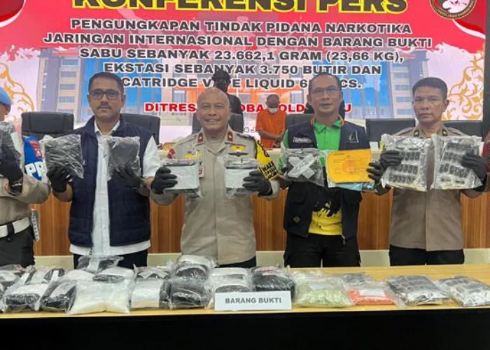 Polisi Sita 25 Kg Sabu, 640 Cartridge Vape dan 3.750 Butir Ekstasi