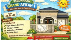 Mulai Rp515 Juta, Nikmati Beragam Keunggulan Perumahan Grand Afifah 1 Aie Pacah Padang