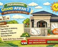 Mulai Rp515 Juta, Nikmati Beragam Keunggulan Perumahan Grand Afifah 1 Aie Pacah Padang