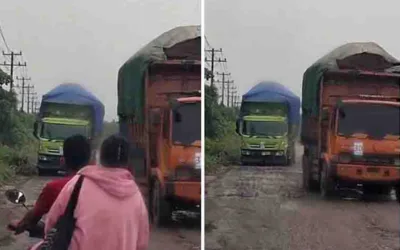 Jalan Sungai Rawa Siak Rusak Parah, Warga Desak Bupati Afni Evaluasi Perusahaan Pengepul Cangkang Sawit