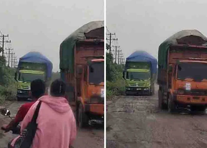 Jalan Sungai Rawa Siak Rusak Parah, Warga Desak Bupati Afni Evaluasi Perusahaan Pengepul Cangkang Sawit