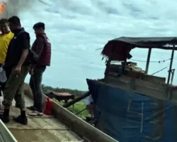 Polisi Musnahkan 19 Rakit PETI di Kuansing, Penambang Diduga Kabur Sebelum Tertangkap