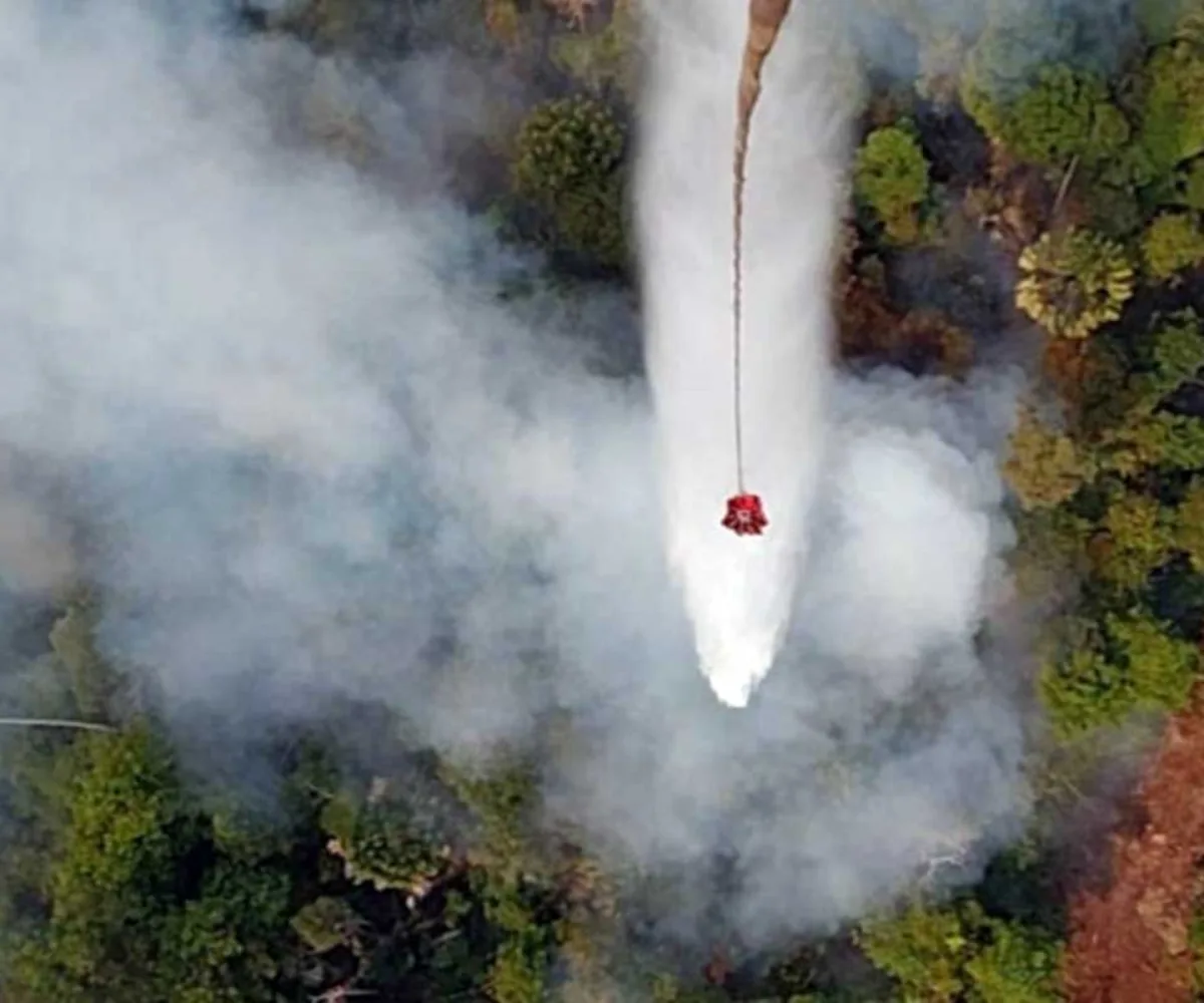 Karhutla Kembali Melanda Kerumutan Pelalawan, Helikopter Water Bombing Dikerahkan Padamkan Api