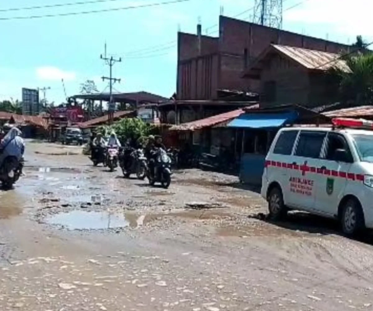Jalan Rusak Parah di Kubu Babussalam Rohil Picu Kecelakaan, Truk Sawit Terguling