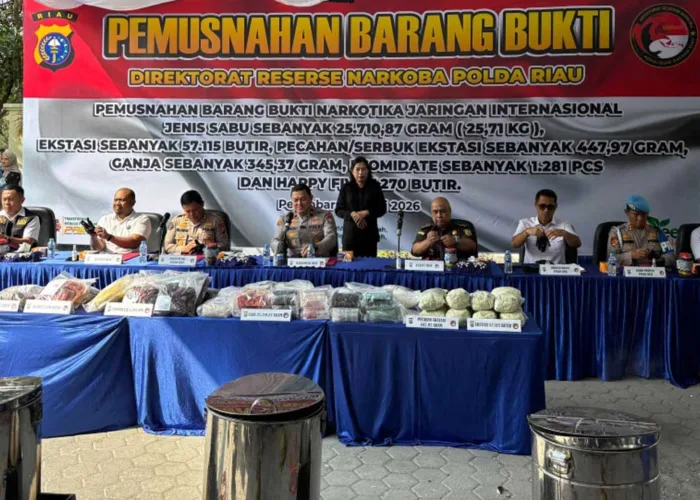 Polda Riau Musnahkan Narkoba Senilai Rp69,7 Miliar, Hampir 1 Juta Jiwa Diklaim Terselamatkan