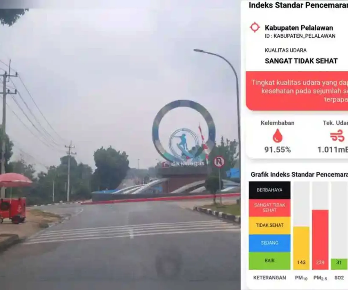 Kualitas Udara Pelalawan Mulai Membaik, PM2.5 Masih Sangat Tidak Sehat