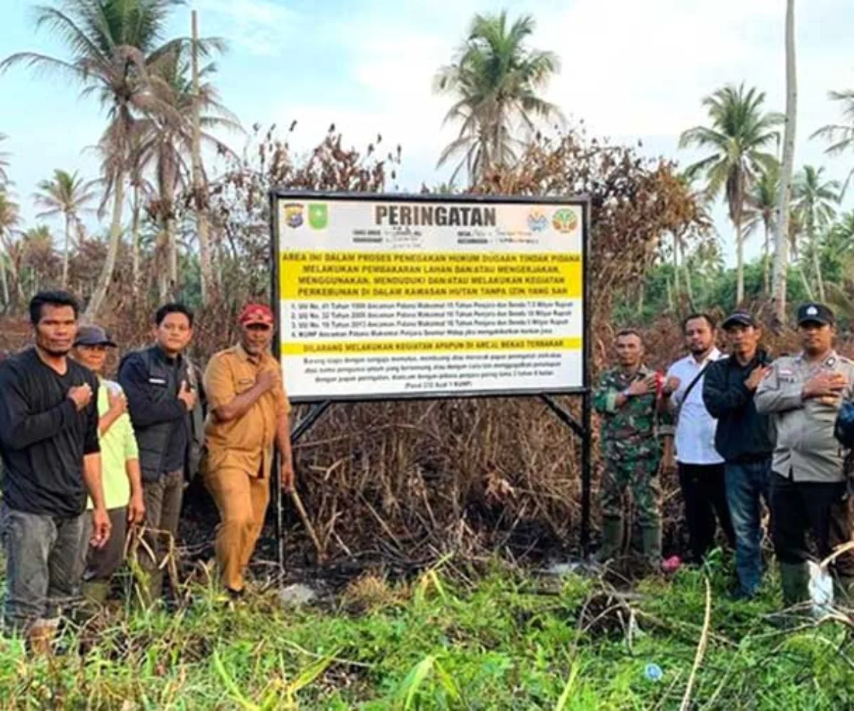 513 Plang Karhutla Dipasang di Rohil, Lahan Bekas Terbakar Tak Boleh Digarap