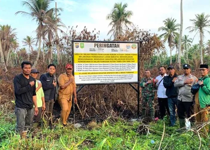 513 Plang Karhutla Dipasang di Rohil, Lahan Bekas Terbakar Tak Boleh Digarap